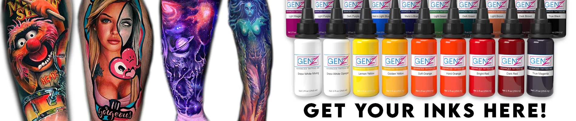 Intenze GEN-Z 10 Pastel Color Tattoo Ink Set, REACH Compliant Inks