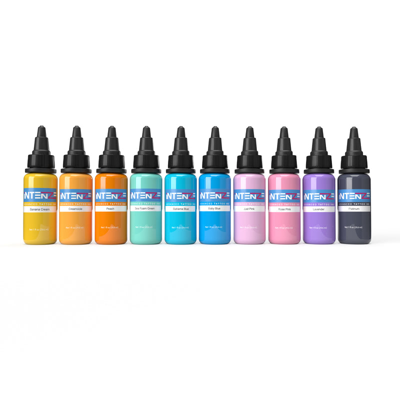 10 Pastel Color Tattoo Ink Set - Intenze Products Austria GmbH